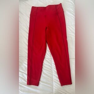 Abercrombie YPB SculptLux 7/8 Length Legging-Red w/ Burgundy Stripe